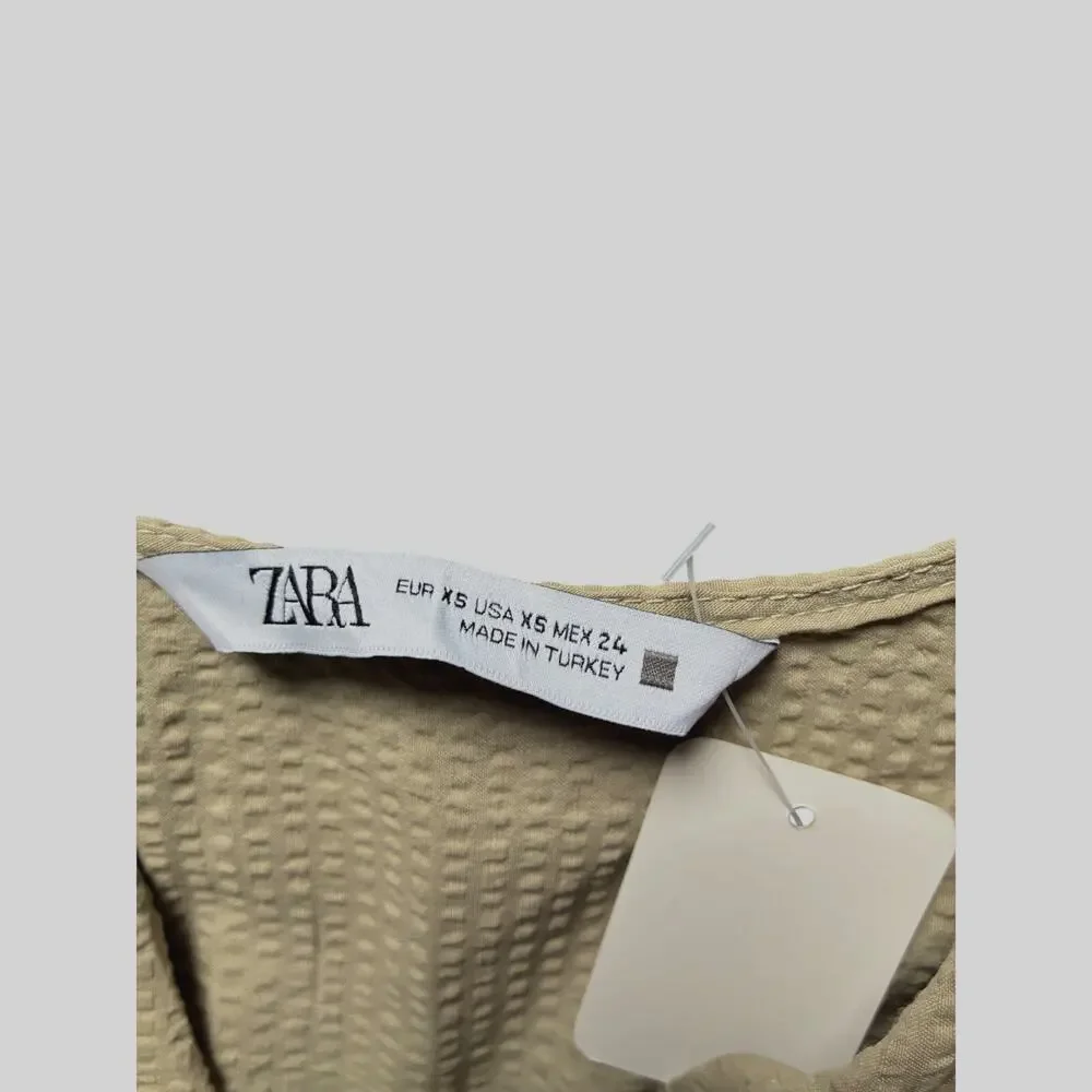 ZARA Women’s XS Beige Linen Blend Sleeveless Belted Wrap Jumpsuit NWT